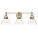 Malta 3 Light 26 inch Brushed Champagne Bronze Vanity Lighting Wall Light